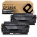HP 80X CF280X Black Toner Cartridge Replacement 2 Packs